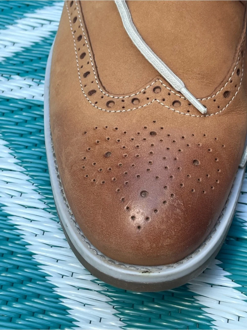 Clarks Pitney Limit Tan Nubuck Leather Wingtip Oxfords Men’s Size 11.5 M w/ Box